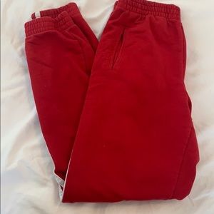 red brandy sweatpants